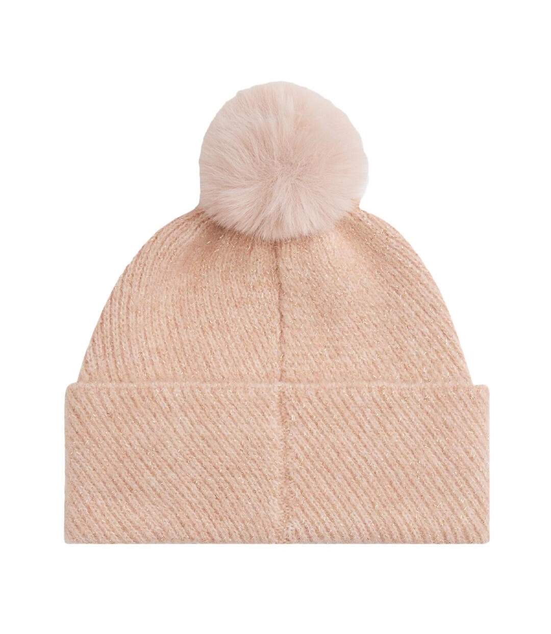Bonnet rose femme tommy hilfiger th pom pom-2