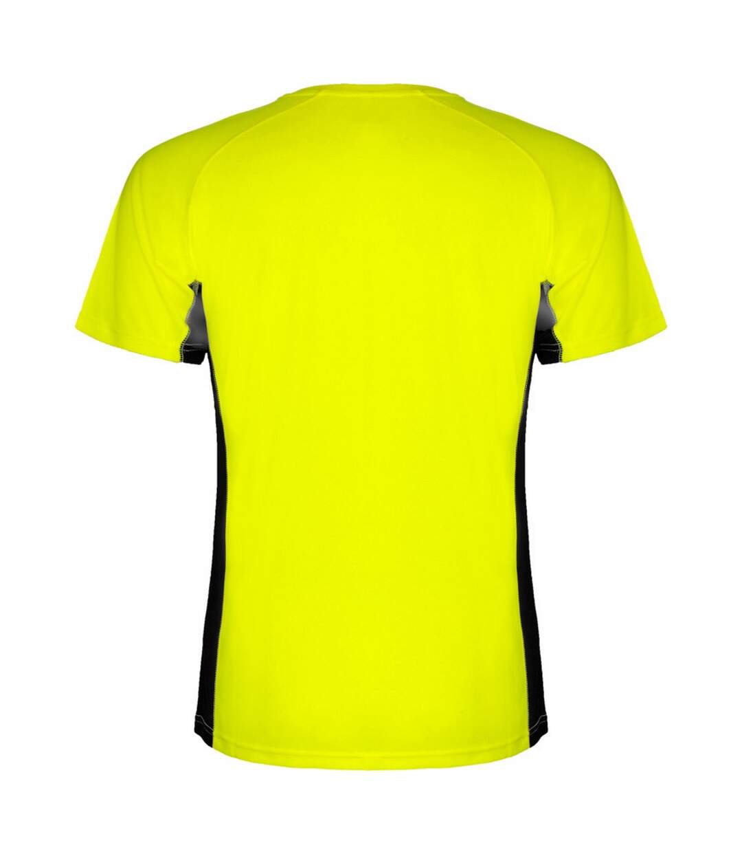 T-shirt shanghai homme jaune fluo / noir uni Roly