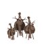 Statuette Renne Déco Bonnet & Foulard 46cm Marron-2