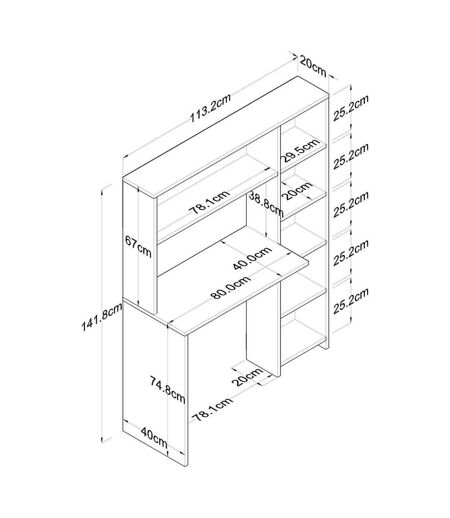 Bureau avec niches de rangement Simplicity