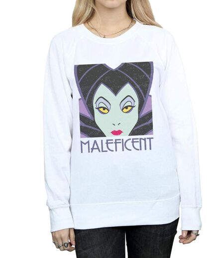 Disney Sweatshirt à tête courte Femme/Ladies Maleficent (Blanc) - UTBI12312