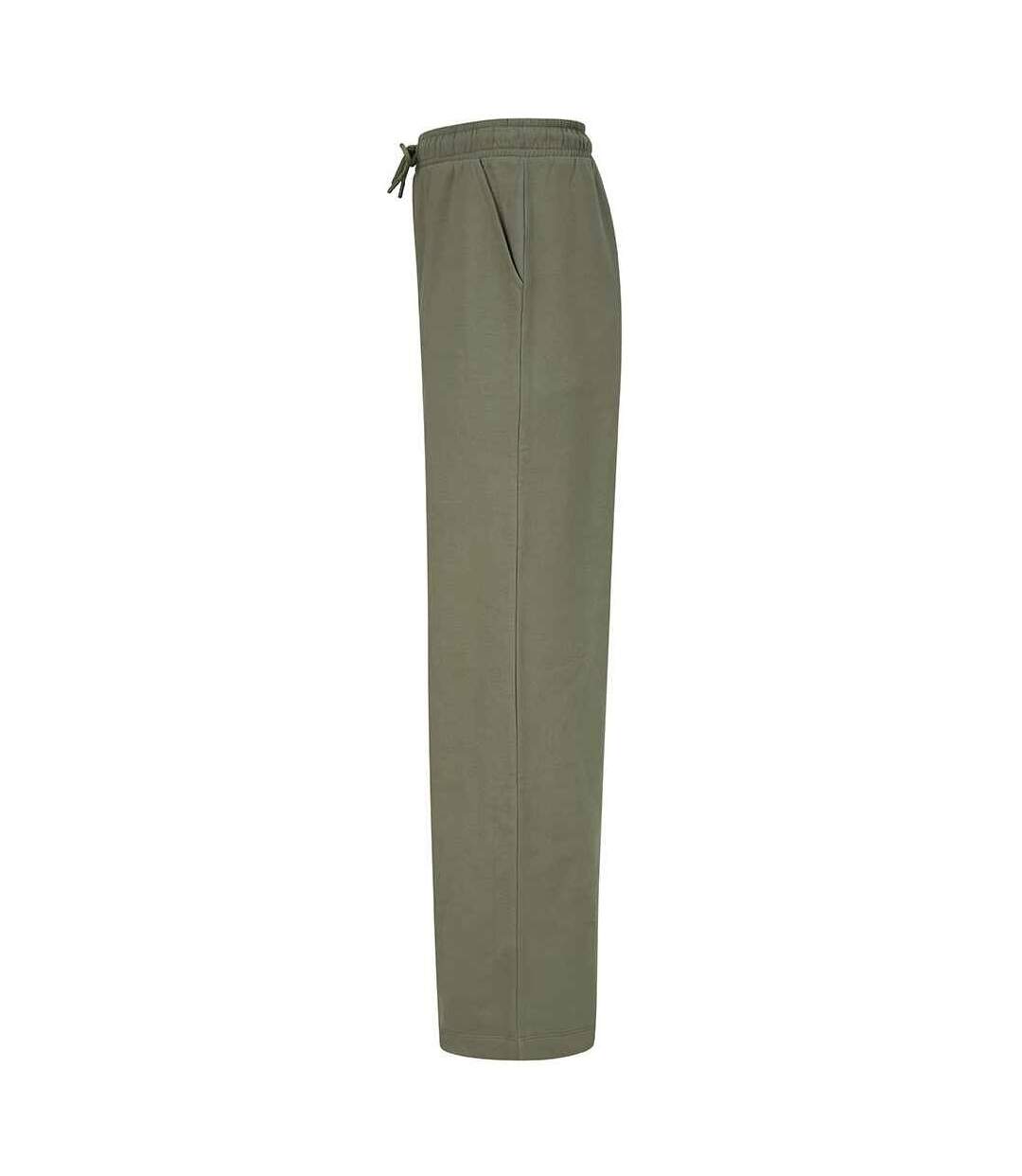 Womens/ladies sustainable wide leg jogging bottoms khaki SF-2