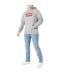 Mens Batwing Cotton Blend Kangaroo Pocket Hoodie Grey Levis-3