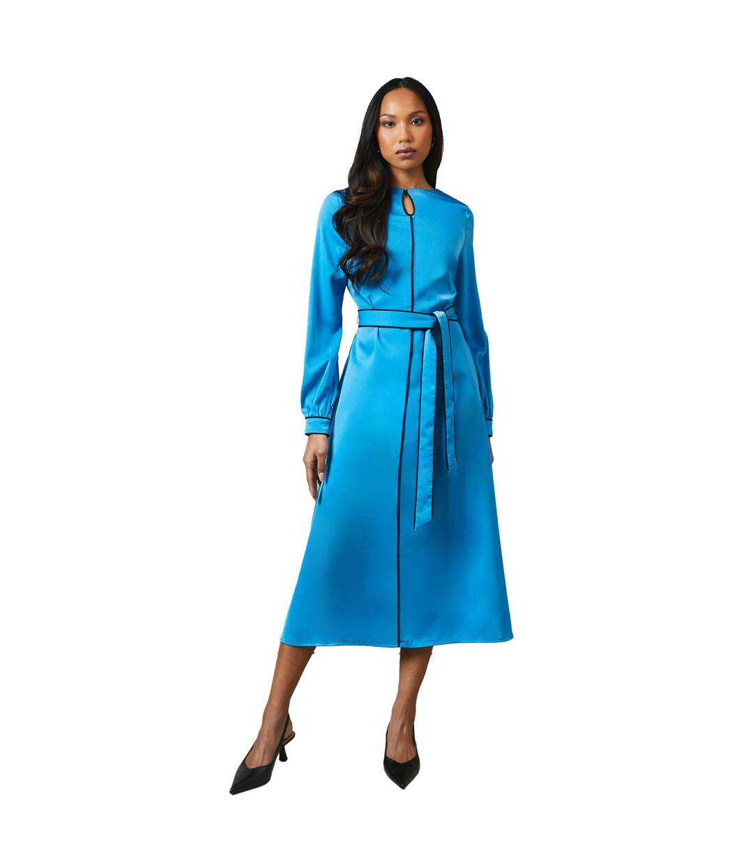 Robe mi-longue femme turquoise pâle Principles-3