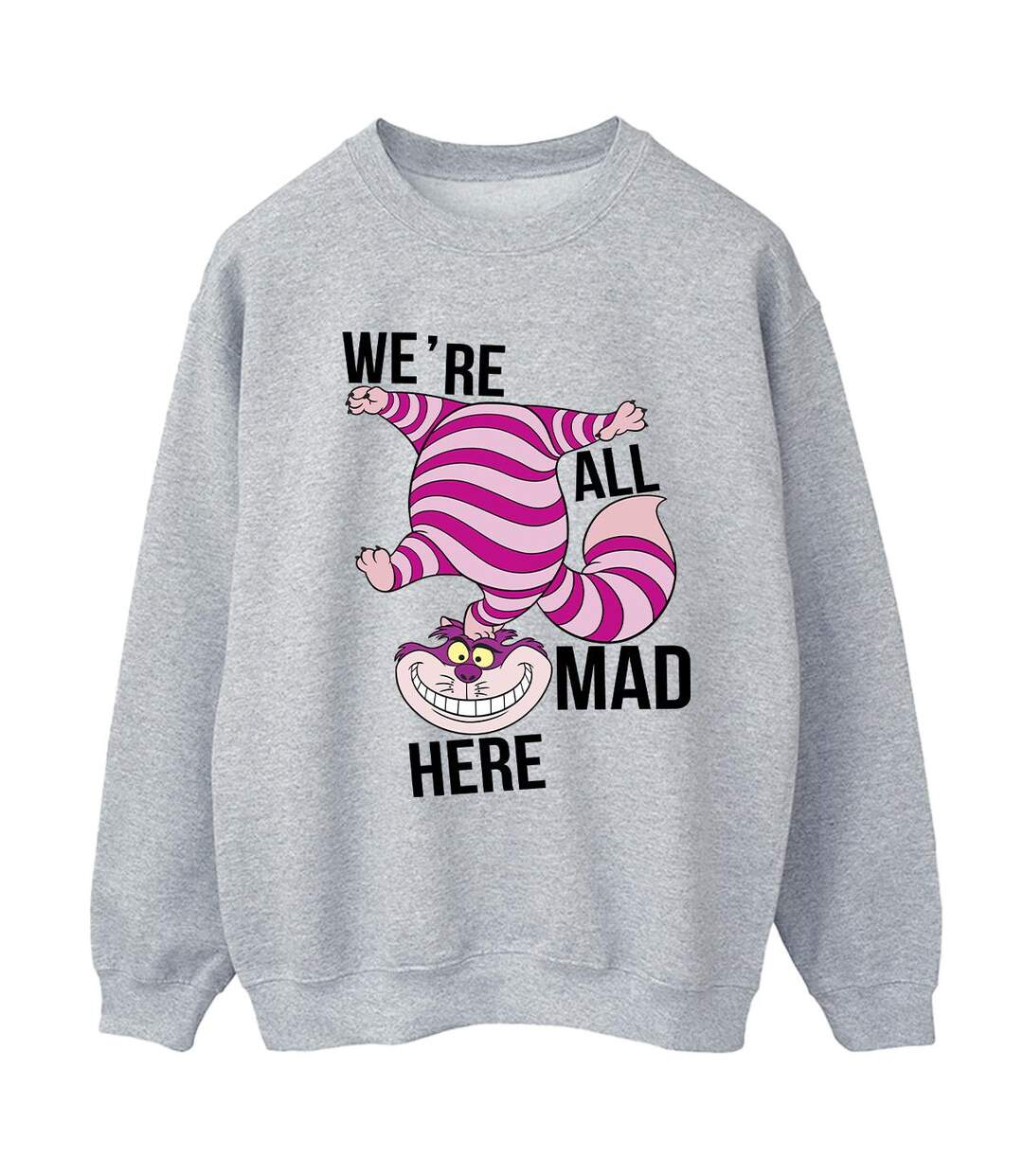 Disney - Sweat ALICE IN WONDERLAND ALL MAD HERE - Femme (Gris chiné) - UTBI5860-1
