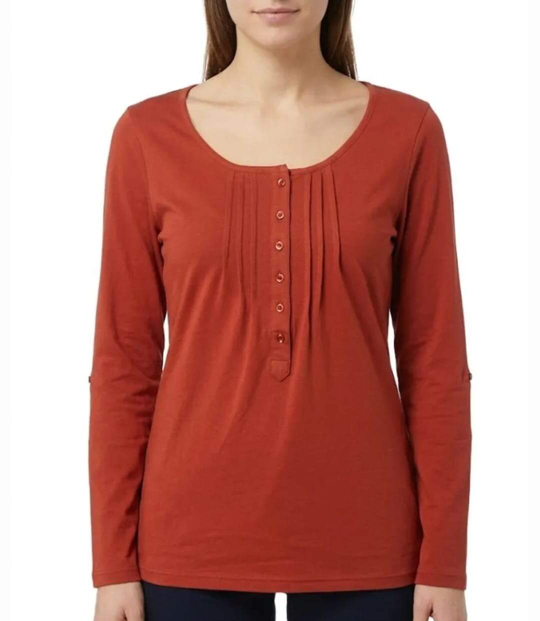 Tee-shirt MAYFLOWER NANNY2 orange sanguine à manches modulables : l'éclat du confort-1