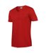 T-shirt À Manches Courtes Et Col En V Homme Rouge Gildan-4