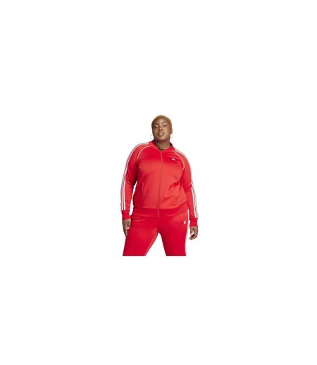 Womens/ladies 3 Stripes Track Jacket Red Adidas
