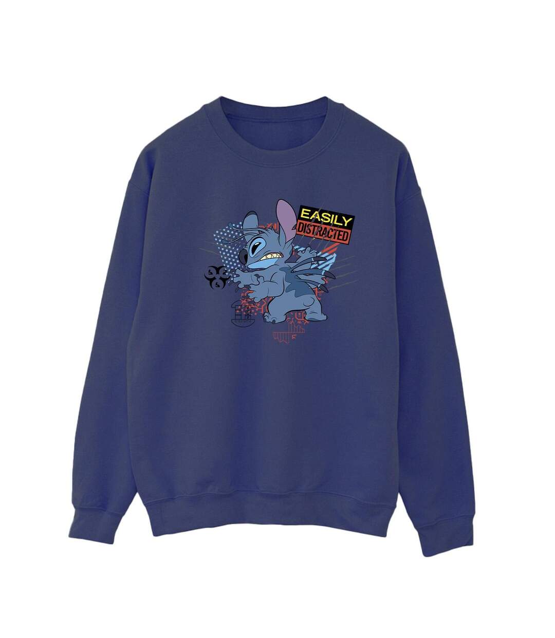 Disney - Sweat LILO AND STITCH EASILY DISTRACTED - Femme (Bleu marine) - UTBI22507-1