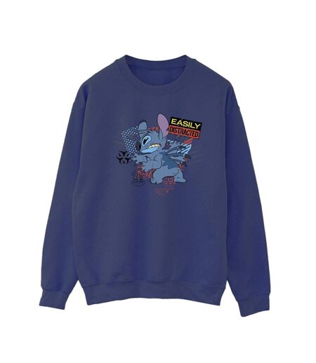 Disney - Sweat LILO AND STITCH EASILY DISTRACTED - Femme (Bleu marine) - UTBI22507