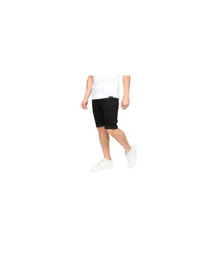 Mens Youlgreeve Denim Belted Shorts Black Wash Crosshatch