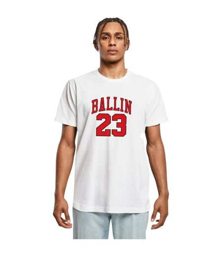 Mens Ballin 23 Round Neck T-shirt Blanc Mister Tee