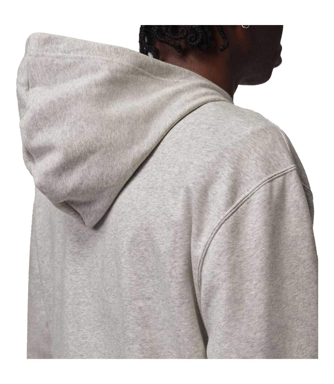 Mens Air Jordan Fleece Hoodie Grey Black Nike-3