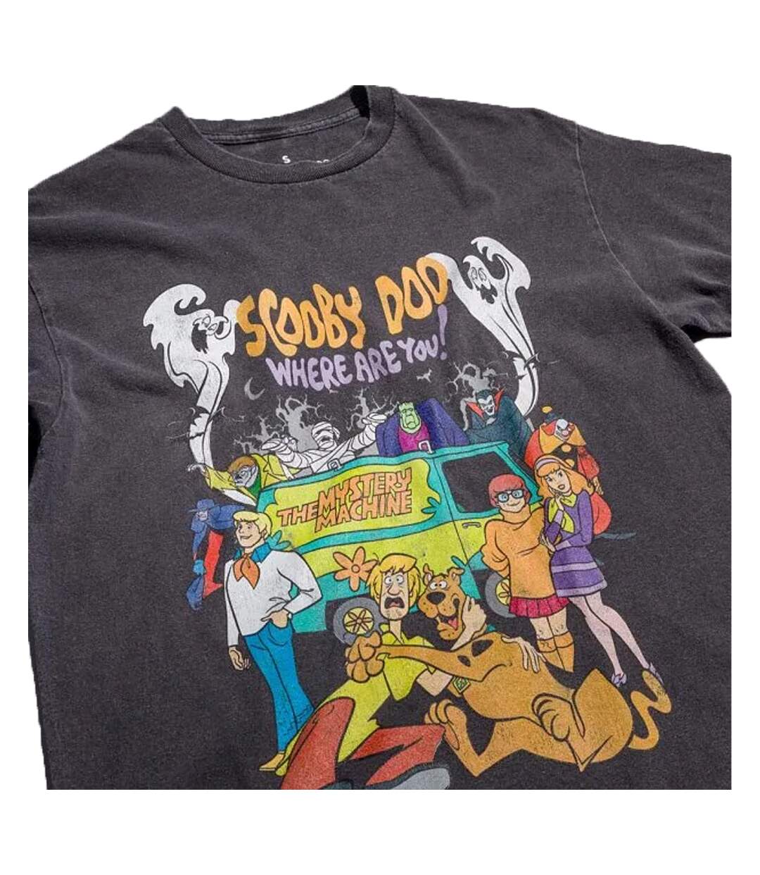 T-shirt Where Are You Adulte Charbon Scooby Doo-4