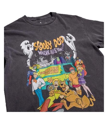 T-shirt Where Are You Adulte Charbon Scooby Doo