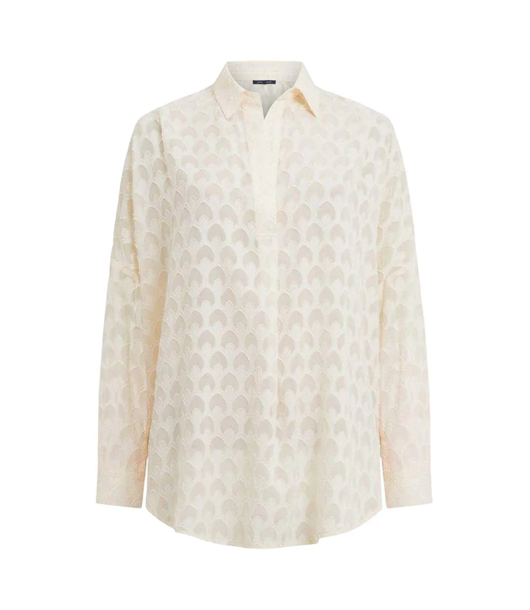 Chemise Manches Longues Motif/style En Relief Femme Crème French Connection-2
