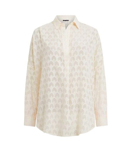 Chemise Manches Longues Motif/style En Relief Femme Crème French Connection