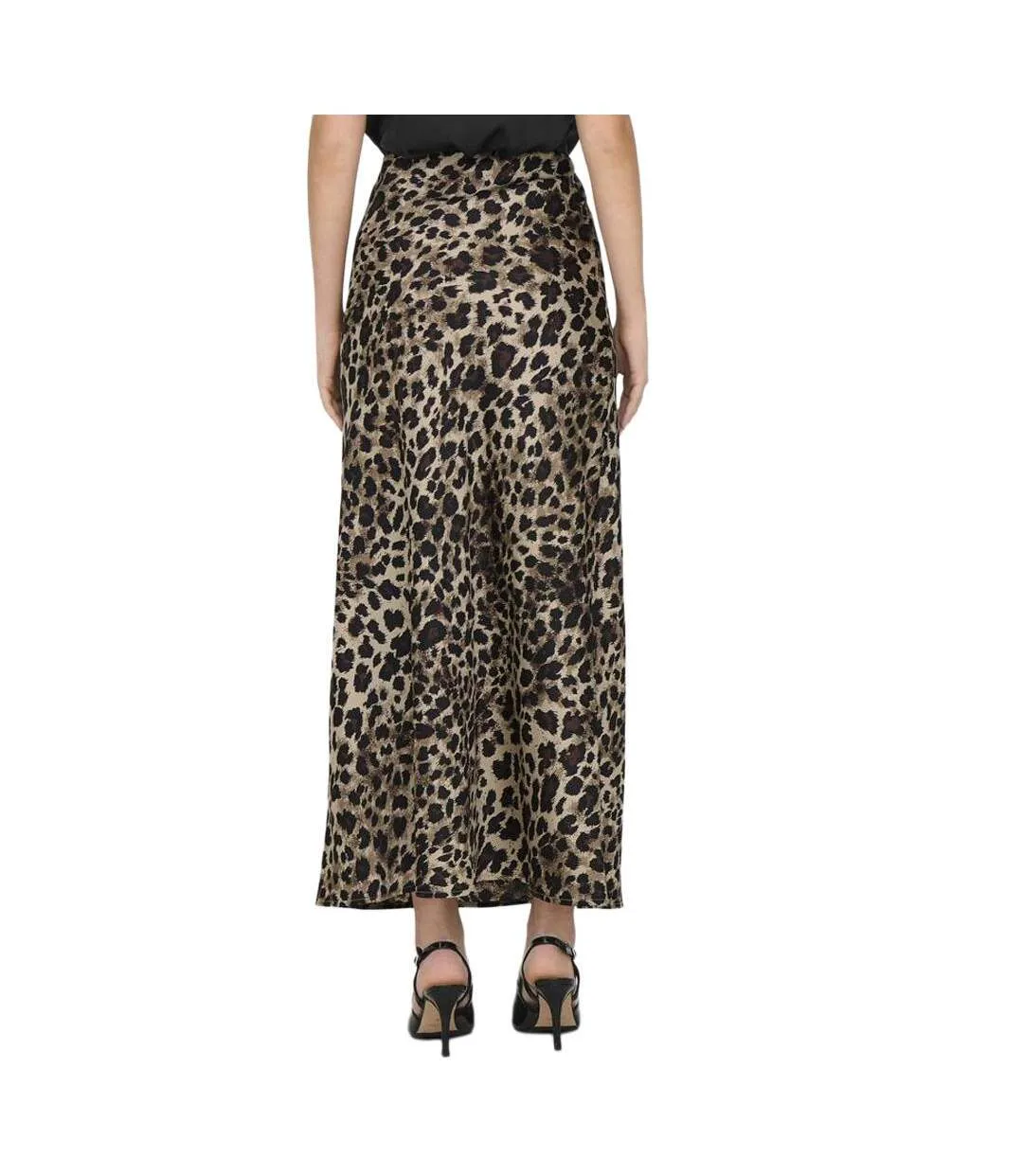 Jupe longue marron léopard femme only chigo-2
