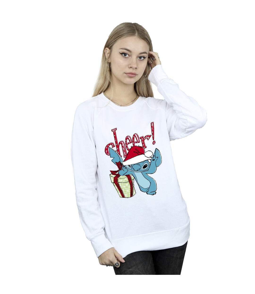 Disney - Sweat LILO AND STITCH CHEER - Femme (Blanc) - UTBI22681-2