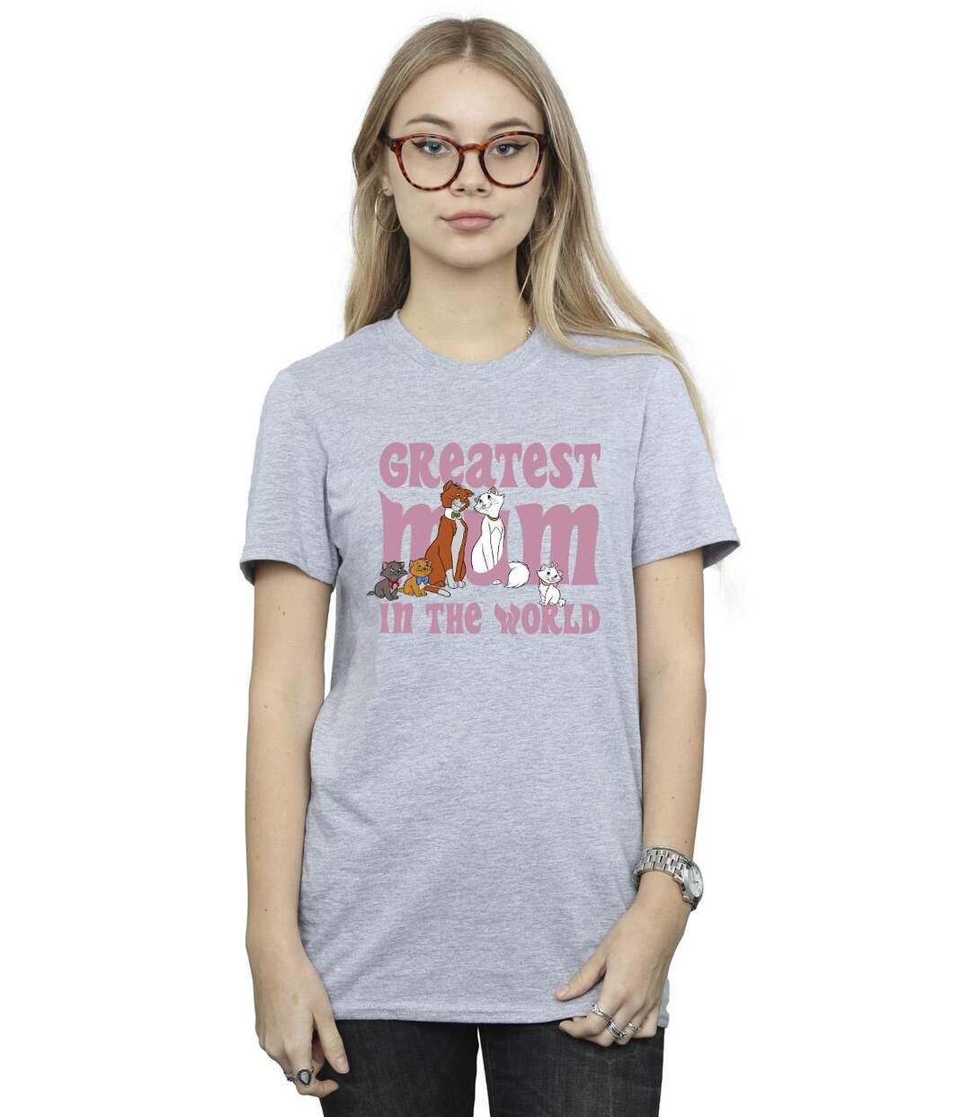 Disney Womens/Ladies The Aristocats Greatest Mum Cotton Boyfriend T-Shirt (Gris sportif) - UTBI10464-2