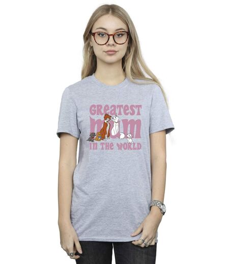 Disney Womens/Ladies The Aristocats Greatest Mum Cotton Boyfriend T-Shirt (Gris sportif) - UTBI10464