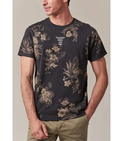 T-Shirt col rond manches courtes motif floral FALL