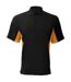 Gamegear® Mens Track Pique Short Sleeve Polo Shirt Top (Black/Orange/White)