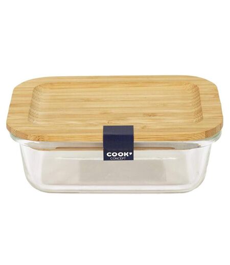 Lunch Box Verre & Bambou Repas 32cl Transparent