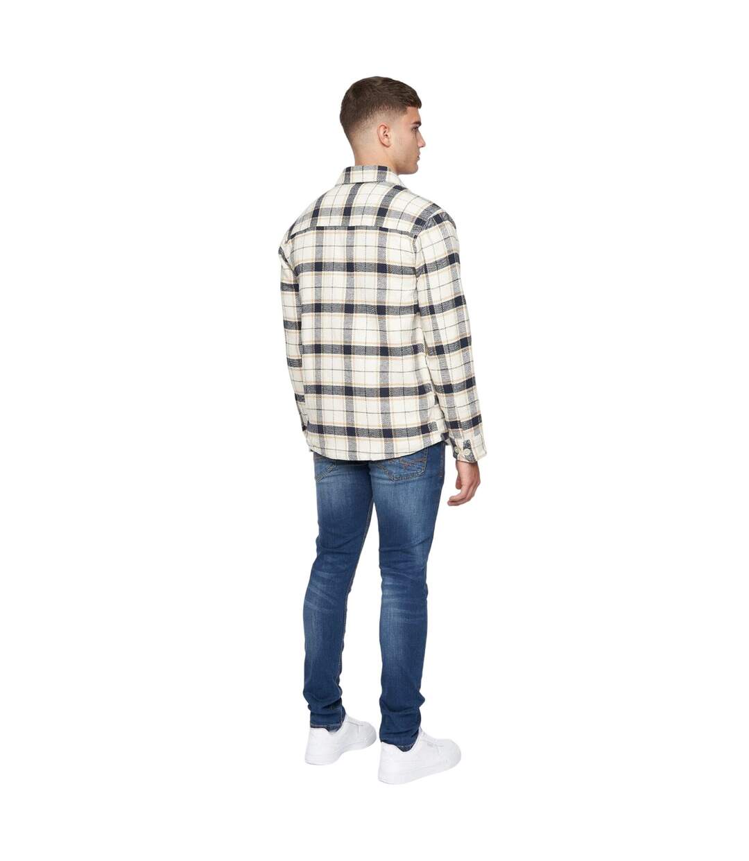 Mens francore checked overshirt off white Duck and Cover-2