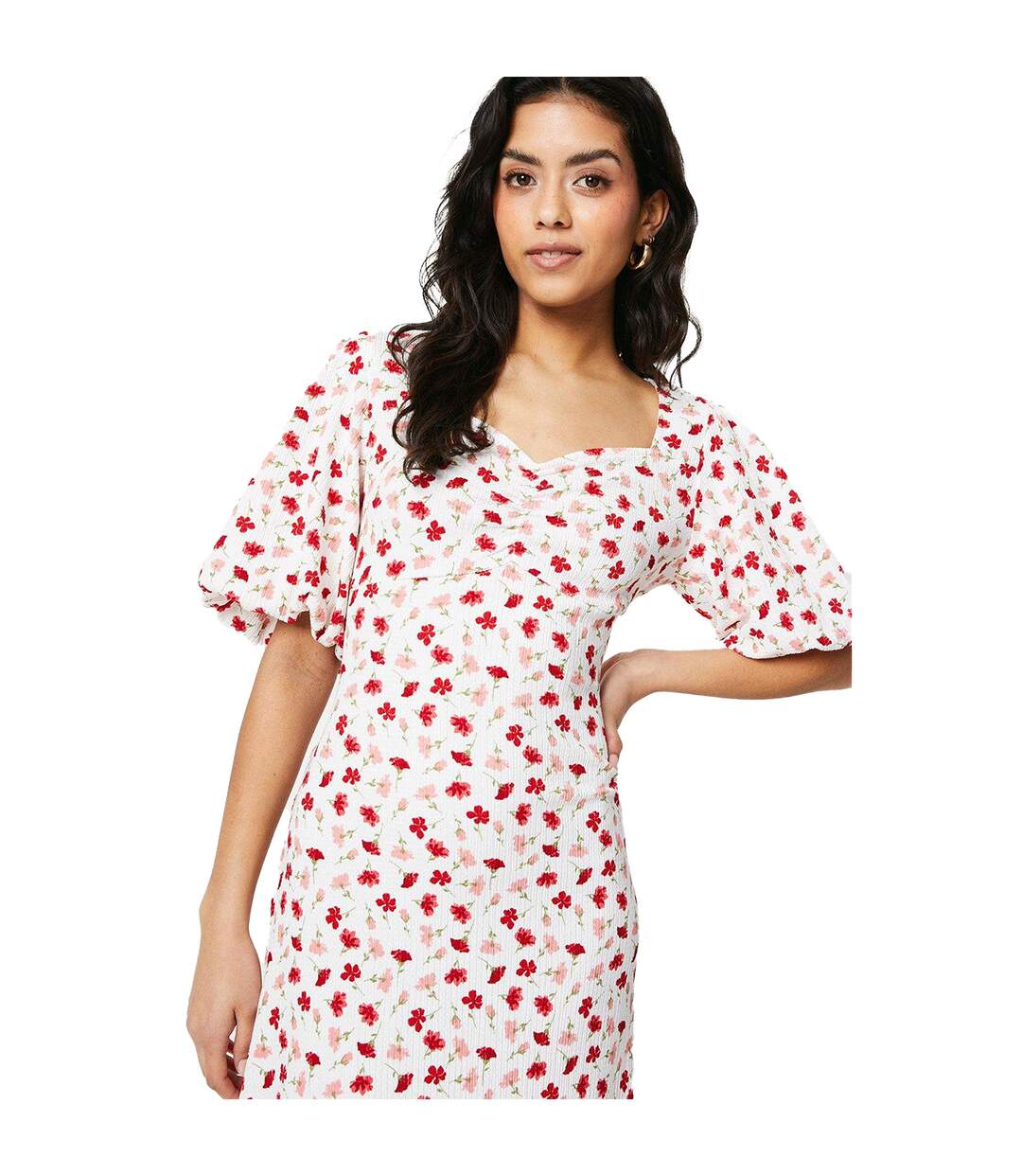 Robe mi-longue femme blanc cassé Dorothy Perkins-3