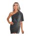 Robe Courte 1 Manche Motif/style Scintillant Femme Argenté AX Paris-3