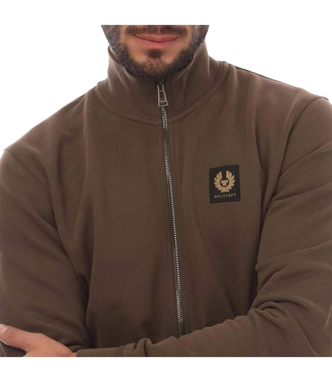 Mens Fleece Full Zip Sweatshirt Brown Belstaff-4