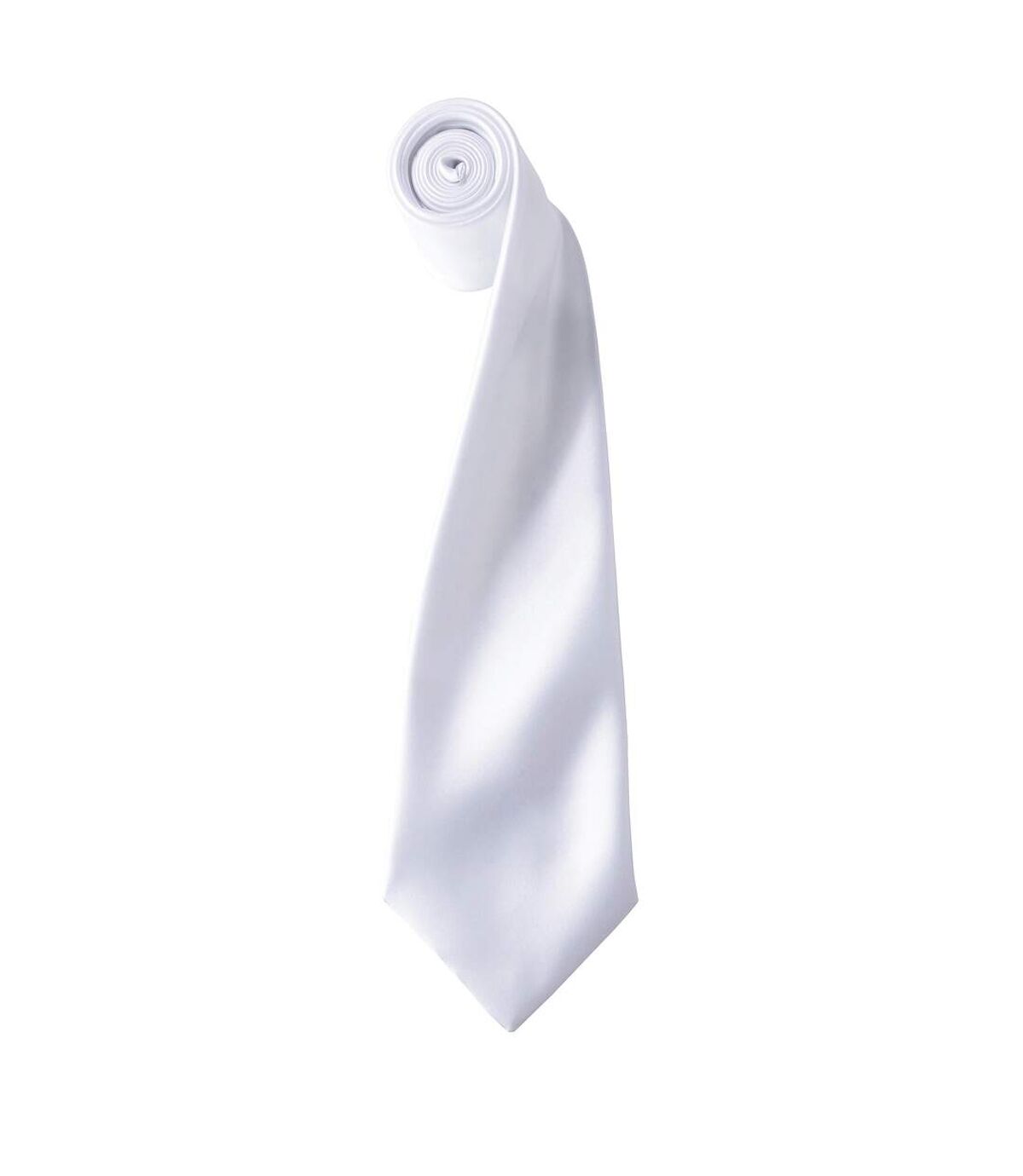 Premier Mens Plain Satin Tie (Narrow Blade) (White) (One Size)