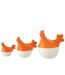 Lot de 3 Statuettes Coq Extérieur Alfredo 20cm Orange & Blanc-2