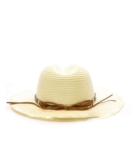 Chapeaux blanc femme via lorenzo fedora ivoire