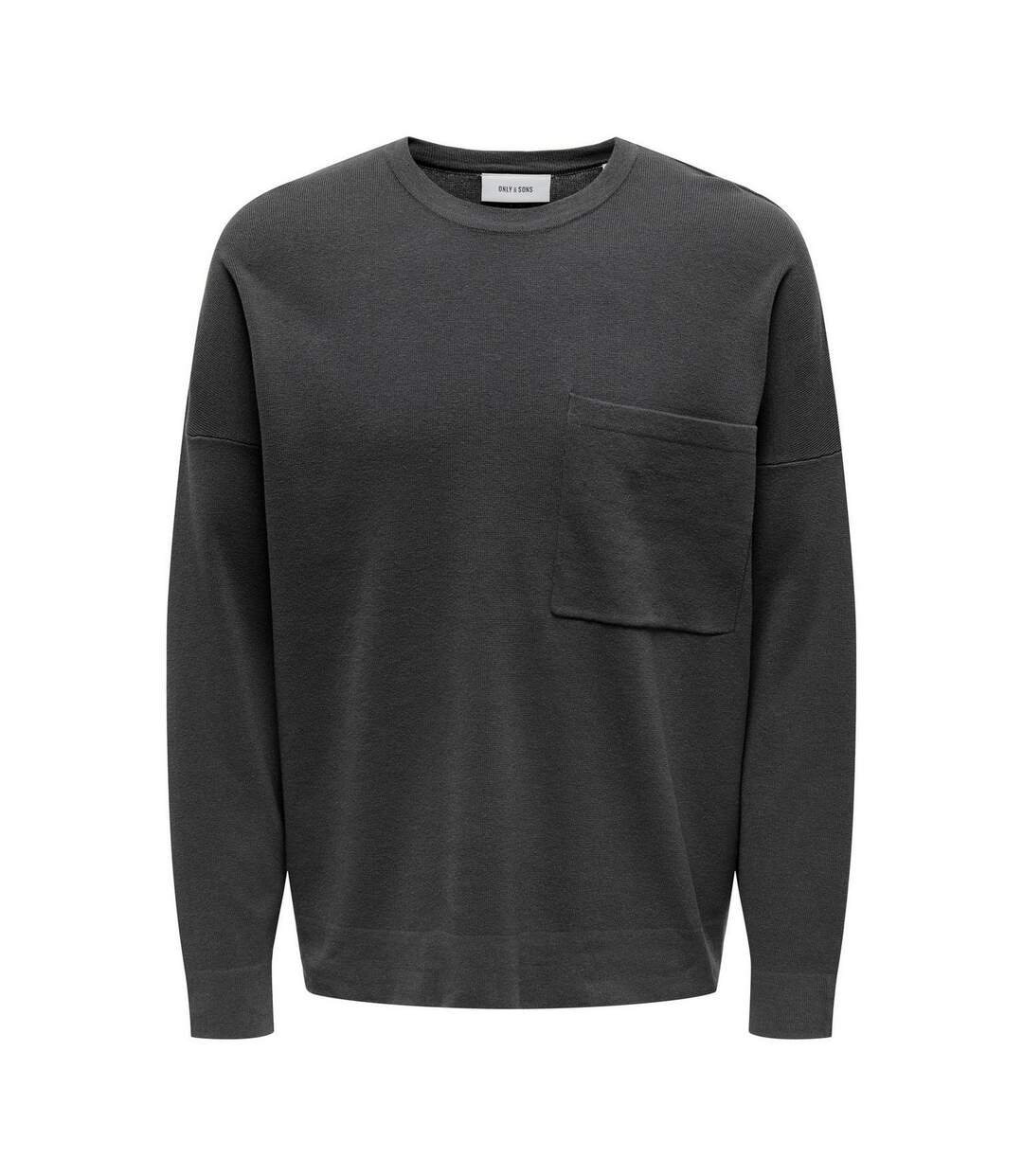 Mens Crew Neck Relaxed Fit Sweatshirt Magnet Only-1