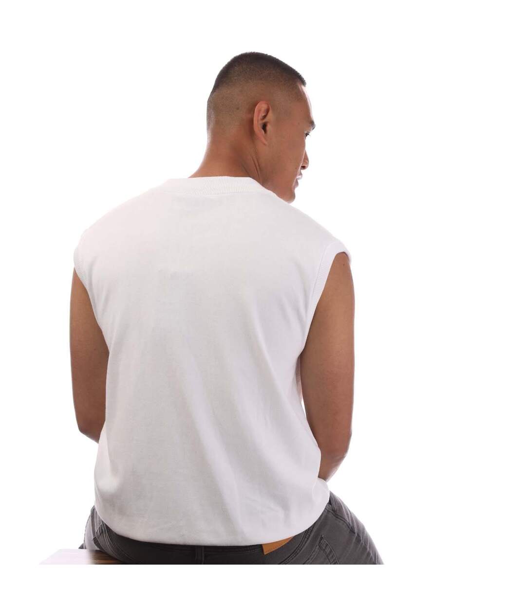 Sweat Sans Manches Vollino Homme Blanc Boss-1