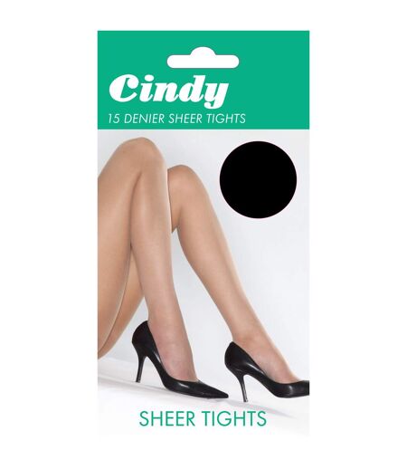 Cindy Womens/Ladies 15 Denier Sheer Tights (1 Pair) (Black)
