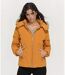 Doudoune courte pour femme, jaune éclatant avec capuche amovible et poches pratiques - Idéale pour l'automne et l'hiver-3