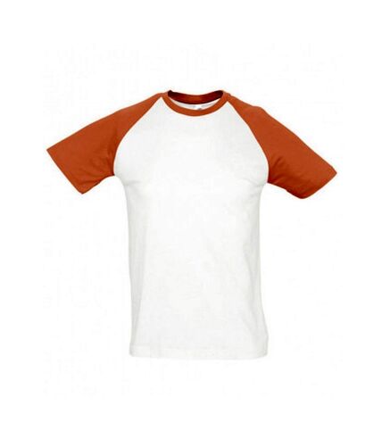 SOLS Mens Funky Contrast Short Sleeve T-Shirt (White/Orange)