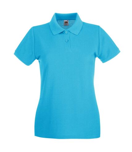 Fruit Of The Loom Ladies Lady-Fit Premium Short Sleeve Polo Shirt (Azure Blue) - UTBC1377