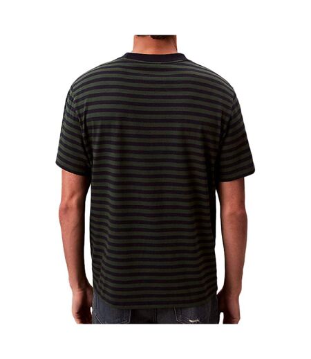 T-Shirt vert/marine homme calvin klein jeans stripe