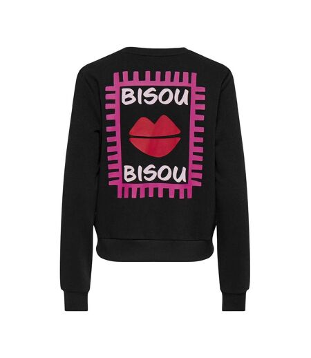 Sweat noir/rouge femme only rubi
