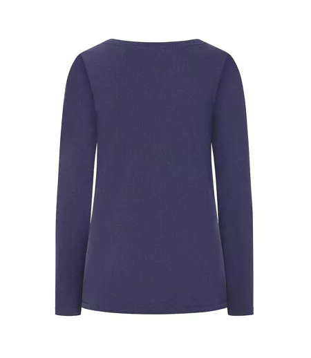 Womens/ladies Plain Breton Top Twilight Lazy Jacks