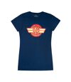 Captain Marvel Womens/Ladies Logo T-Shirt (Navy)