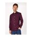 Mens chest pocket long-sleeved formal shirt burgundy Burton