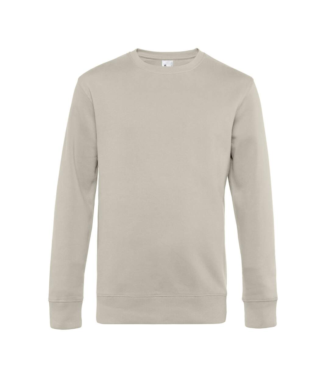 Mens king crew neck jumper grey fog B&C