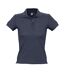 SOLS Womens/Ladies People Pique Short Sleeve Cotton Polo Shirt (Navy)