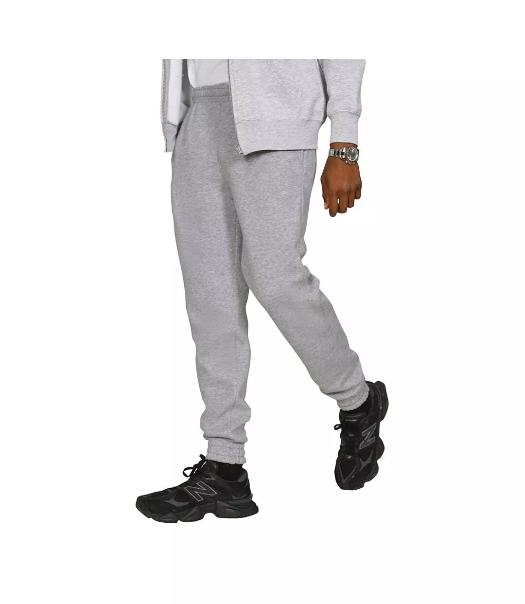 Mens Core 280 Cotton Blend Jogging Bottoms Ash Grey Casual Classics-1