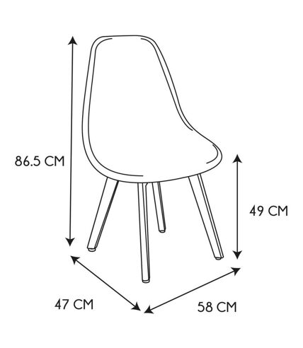 Chaise en bois de hêtre et polypropylène Patchwork (Lot de 2)